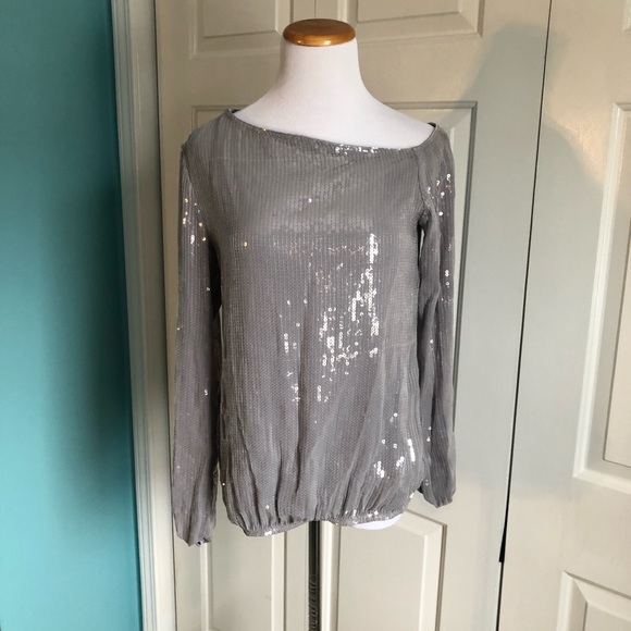 apart Tops - Silver Sequin Blouse